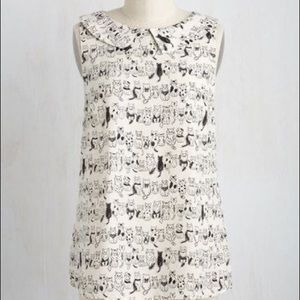 ModCloth Cat Sleeveless Flowy Top
